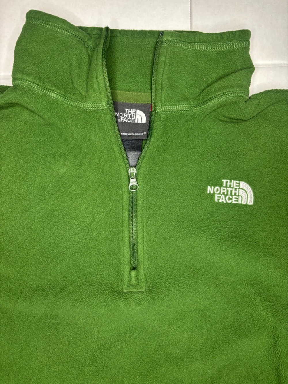 The North Face Green Zip Fleece Pullover - Picture 2 of 5